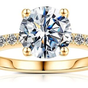 1.5CT Moissanite Ring 18k‎ for Women, D Color VVS1 Clarity Solitaire size…